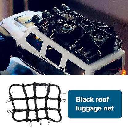 SING F LTD Remote Control Car Roof Cargo Net Compatible with Axial Gladiator Bronco 1/24 RC Crawler Elastic Car Accessories with Hooks 6.5 * 8CM, Black - color: Black