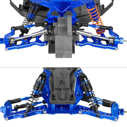 Upgrades Parts for 1/10 Slash VXL 2WD/Stampede VXL 2WD/Rustler VXL 2WD/Bandit VXL 2WD,Aluminum Front Steering Block Knuckles & C-Hubs Caster Blocks & Rear Hubs Hops Up,Navy Blue - color: Navy Blue(upgrades Parts)
