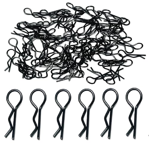 105pcs ZQToday Universal RC Body Clips for All 1/8 1/10 1/12 Scale Traxxas Redcat Axial Arrma HSP HPI Himoto Tamiya RC Car Body Clips(Black)