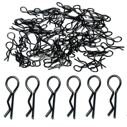 105pcs ZQToday Universal RC Body Clips for All 1/8 1/10 1/12 Scale Traxxas Redcat Axial Arrma HSP HPI Himoto Tamiya RC Car Body Clips(Black)