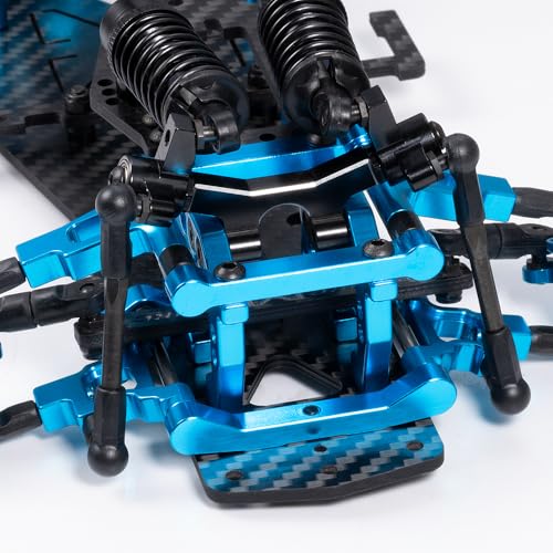 MORLORDY Aluminum & Carbon Fiber RC Chassis Frame Body Kit for 1/10 D5/ D5MINI+SR RC Drift Racing Car, with 4Pcs Wheels Tires Set & Shocks & Accessories (D5MINI+SR) - style: D5MINI+SR