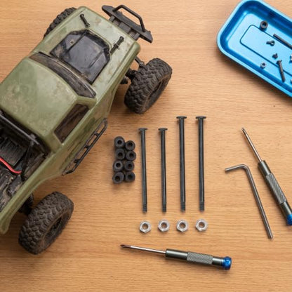 RC Screw Kit, Steel Screws and Nuts Plastic Bushing RC Hardware Screw Kit for 144010 144002 124016 124017 RC Cars