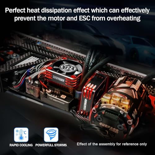 35mm RC Cooling Fan,21000RPM 8.4V Aluminum RC Motor ESC Cooling Fan for 1/10 1/8 RC Car Diameter 36mm Brushless Motor (2 Pack Black+Red) - style: 2pack Red