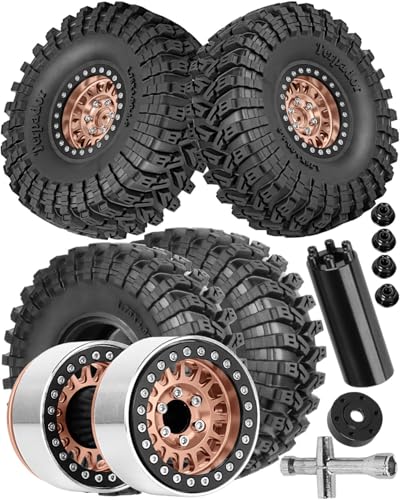 1.9 Dually Beadlock RC Wheel RC Tires for 1/10 SCX10 90046 AXI03007 TRX4 TRX6 VS4-10 Gen7 Gen8 MST CFX D90,Aluminum 1.9" Wheel Hub Rim RC Truck Tires 4pcs w/Adjustable Offset 4PCS Bronze - color: Bronze/Rc Wheel