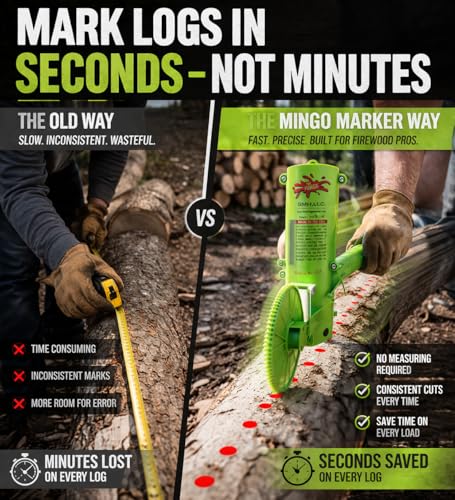 Mingo Firewood Marking Wheel -Chainsaw Firewood Measuring Tool Marking - Measuring Marker - Mingo Marker Firewood Cutting Tools - Firewood Logging Tools (16" Marking Wheel) - size: 16" Marking Wheel