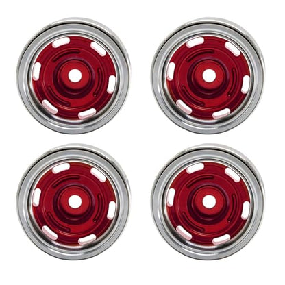 1.0 Beadlock Wheels, 4pcs Red | Aluminum RC Rims Hub with Positive Offset 7mm Hex for 1/18 1/24 RC Crawler Traxxas TRX4M Axial SCX24 AX24 FMS FCX24 Upgrades - color: Four Hole Model-red
