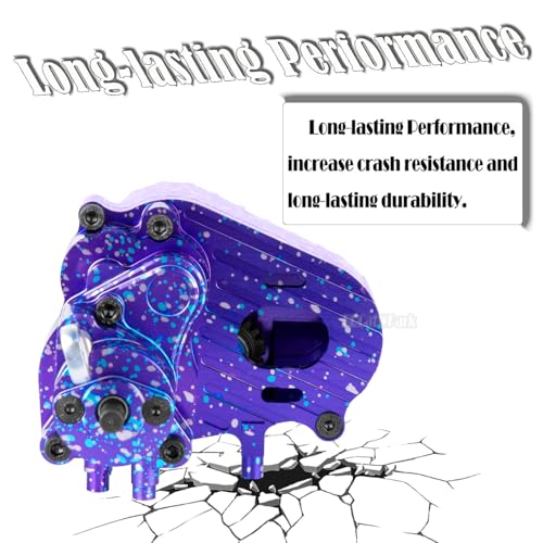 Aluminum Gearbox Complete Transmission Case w/Gear Upgrades Part for 1/10 SCX10-AXI03004 Capra 1.9 UTB RC Crawler Car,Colorful-(Purple-Blue) - color: Colorful (Purpleblue Tone) - (Gearbox)