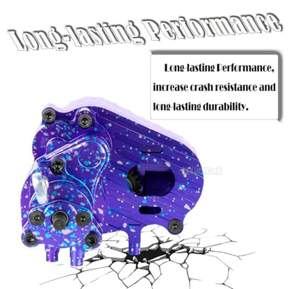 Aluminum Gearbox Complete Transmission Case w/Gear Upgrades Part for 1/10 SCX10-AXI03004 Capra 1.9 UTB RC Crawler Car,Colorful-(Purple-Blue) - color: Colorful (Purpleblue Tone) - (Gearbox)