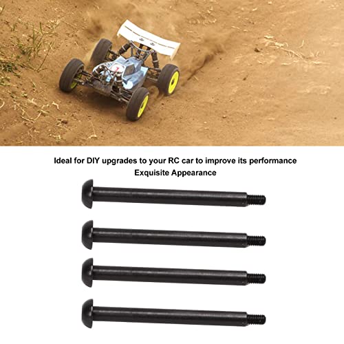 JTLB RC Lower Arm Hinge Pin, Premium Steel Aluminum Alloy Suspension Swing Arm Pin, Stable Structure, 4pcs 1.9in Rear Hinge Pin for ARRMA 1/7 1/8 Series, Made of M3 Nut (Black) - color: Black