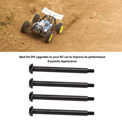 JTLB RC Lower Arm Hinge Pin, Premium Steel Aluminum Alloy Suspension Swing Arm Pin, Stable Structure, 4pcs 1.9in Rear Hinge Pin for ARRMA 1/7 1/8 Series, Made of M3 Nut (Black) - color: Black