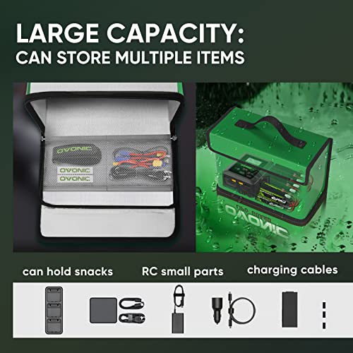 OVONIC Lipo Safe Bag Fireproof Explosionproof Bag, Large Capacity for Lipo Battery Charge & Storage - size: 1 Count (Pack of 1)