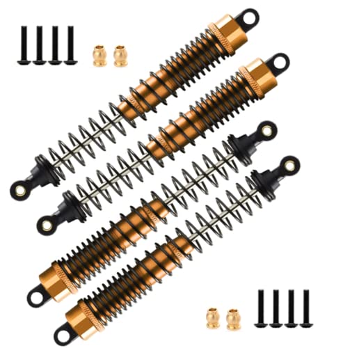130mm RC Shock Absorber damper Adjustable For RC Car 1/10 Crawler Truck HPI HSP Losi Axial Tamiya Redcat Upgrade Part 4pcs/set(Yellow) - color: yellow