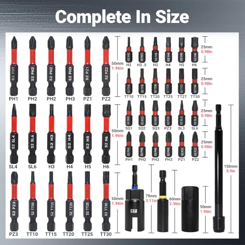 80-Piece Magnetic Impact Nut Driver Set, SAE/Metric Nut Driver Set, Socket Adapters, Wing Nut Driver, Bit Holder, Universal Sockets, Quick Release Extension, Power Bits, 1/4'' Quick Change - size: 80-Piece Magnetic Impact Nut Driver Set