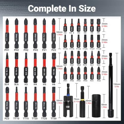 80-Piece Magnetic Impact Nut Driver Set, SAE/Metric Nut Driver Set, Socket Adapters, Wing Nut Driver, Bit Holder, Universal Sockets, Quick Release Extension, Power Bits, 1/4'' Quick Change - size: 80-Piece Magnetic Impact Nut Driver Set
