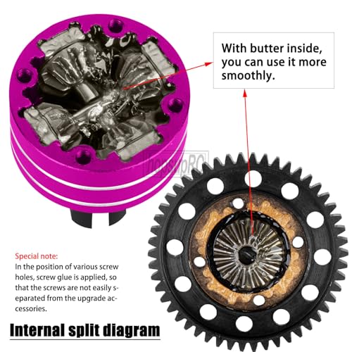 46T Upgrades Part Differential Slipper for 1/8 Outcast/Kraton/Notorious 6s BLX,1/7 Mojave/Felony 6s BLX,#45 Steel Spur Gear Slipper Clutch Diff Gear Hops Up.Pink - color: Pink(46t)