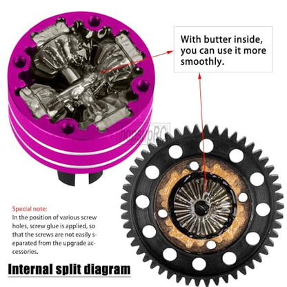 46T Upgrades Part Differential Slipper for 1/8 Outcast/Kraton/Notorious 6s BLX,1/7 Mojave/Felony 6s BLX,#45 Steel Spur Gear Slipper Clutch Diff Gear Hops Up.Pink - color: Pink(46t)