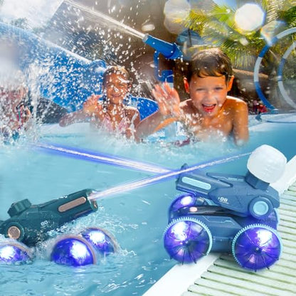 KB KAIBO 3-in-1 Remote Control Car, RC Boat & Water Gun - Amphibious RC Car for Land & Water, Adjustable Speed, Waterproof, Perfect Valentines Birhtday Gifts for Kids-Green - color: Green