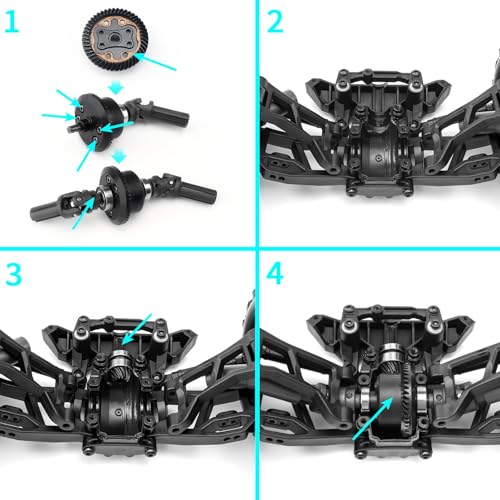 Steel Front Diff Gears for Tra-xxas 1:16 Mini Maxx/Slash/XRT VXL 3S | Monster Truck Upgrades RC Spiral Cut Differential Gear Sets - style: Front Diff Gear Set