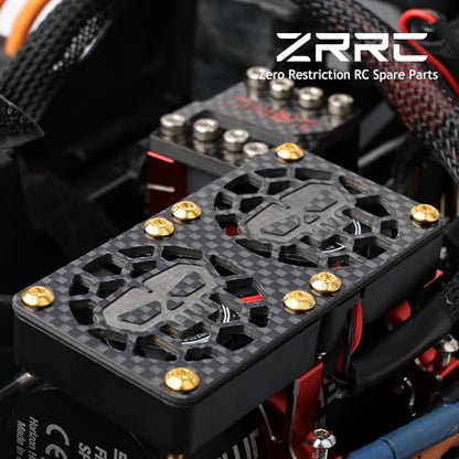 Carbon Fiber Dual 40mm RC Cooling Fan Cover for Twin Brushless Motor ESC Heatsink RC Car Boat Truck Fan Guard Shield Shroud Protector (Skull Style) - style: Dual 40mm / Skull Style