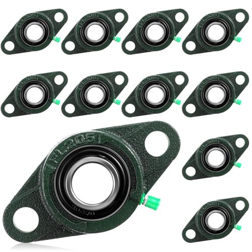 Threlaco 10 Pack Ucfl205-16 Pillow Block Bearing 1 in Bore Shaft Flange Mount Ball Bearing Unit 2-Bolt, Self Aligning Cast Iron Housing, Set Screw Locking Style Flange Pillow Block - style: UCFL205-16