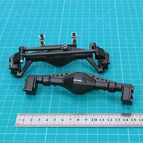 RCAWD for 1/18 Axial UTB18 Capra Trail Buggy Crawlers Upgrades, Rear & Steering Axle Assembled & Front & Rear Axle Housing Without Gears Aluminum Parts AXI218001 Black - color: Black