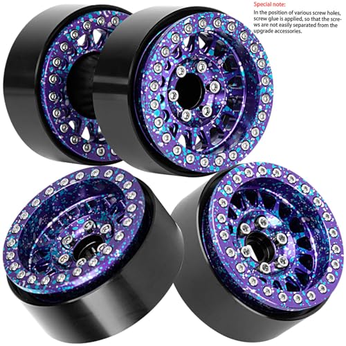 RC 1.9 Dually Beadlock RC Wheel Rim for 1/10 SCX10 90046 AXI03007 TRX4 TRX6 VS4-10 Gen7 Gen8 MST CFX D90 RC Crawler,Aluminum 1.9 Dually Beadlock Wheels Rims w/Adjustable Offset (4PCS) Colour - color: Colour/Dually Beadlock