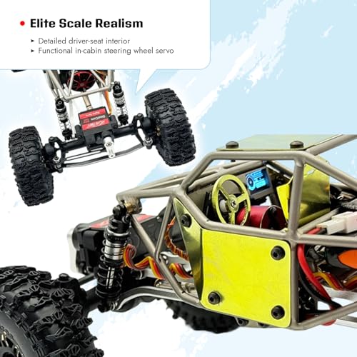 furitek Limited Edition Titan Buggy 18 – RTR Titanium Gold Edition w/Active Pro 4WS & Micro Tesla DigiBoard - Remote Control Car RC Cars for Adults (Gold) - color: Gold