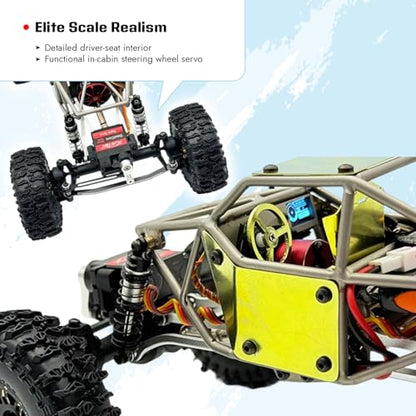 furitek Limited Edition Titan Buggy 18 – RTR Titanium Gold Edition w/Active Pro 4WS & Micro Tesla DigiBoard - Remote Control Car RC Cars for Adults (Gold) - color: Gold