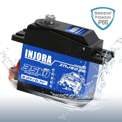 INJORA 35KG Digital High Torque Servo for 1:10 RC Crawler SCX10 TRX4 D90 - size: 35kg（90°-180°）