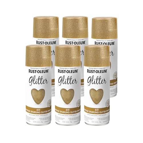 Rust-Oleum 301495-6PK Specialty Glitter Spray Paint, 10.25 oz, Gold, 6 Pack - color: Gold, size: 10.25 Ounce (Pack of 6)