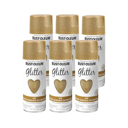 Rust-Oleum 301495-6PK Specialty Glitter Spray Paint, 10.25 oz, Gold, 6 Pack - color: Gold, size: 10.25 Ounce (Pack of 6)
