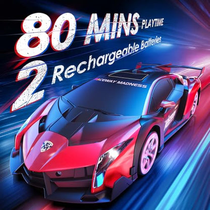 Holyton 1:10 Transforming RC Car, Large Remote Control Car | One-Button Transform to Robot, 2.4GHz Remote Control, Gesture Sensing, LED Lights, 80-Min Playtime, Gift for Kids Ages 5-12 - color: Red