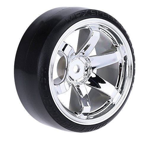 GoolRC 4PCS RC Car Wheels, 1/10 Scale Drift Wheels RC Car Slicks Hard Tyre Replacement for Traxxas HSP Tamiya HPI Kyosho On-Road Drifting Car