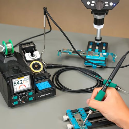YIHUA 982D SE 200W Micro Soldering Kit with Precision Soldering Iron Station with 11 Soldering Tips, Lead-Free Solder, Auto Temperature Calibration Function