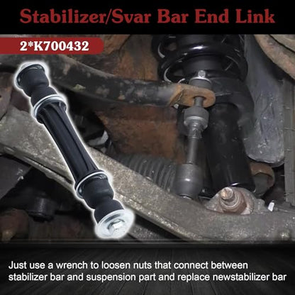 K700432 Front Sway Bar Link - Stop Clunking & Reduce SUV Body Roll | Compatible with 2004-2019 Cadillac Escalade ESV EXT 2007-2013 Chevy Avalanche 2004-2019 Tahoe GMC Yukon - color: 2*K700432, size: Sway Bar Link