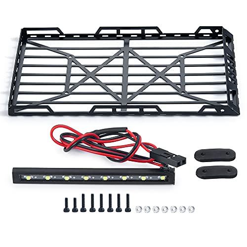 1/24th RC Roof Rack Luggage Carrier with 8LED Light Bar for Axial SCX24 AXI00002 JLU CRC 1:24 RC Crawler Car