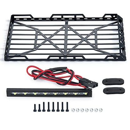 1/24th RC Roof Rack Luggage Carrier with 8LED Light Bar for Axial SCX24 AXI00002 JLU CRC 1:24 RC Crawler Car