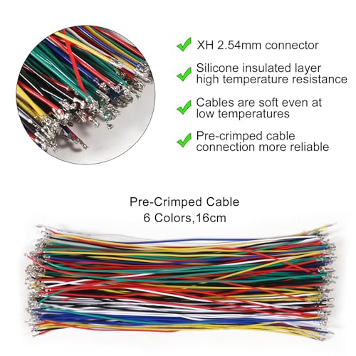 1.25mm Connectors Plug Kit with 15cm Pre-Crimped Cable Wire 2/3/4/5/6/7/8/9/10/12 PIN House Compatible with JST GH Molex PicoBlade Connector 1.25mm Pitch - color: Orange
