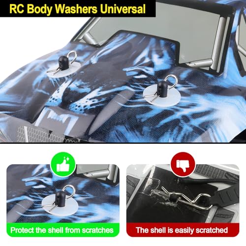 RC Body Washers Universal for 1/10 Scale RC Car Monster Truck Off Road Buggy Body Shell Mount Replacement (25-Pack)