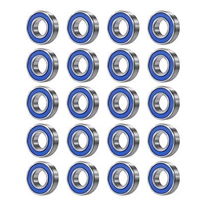 MR126-2RS 20 PCS Deep Groove Ball Bearing 6×12×4mm Double Blue Rubber Sealed Ball Bearing Chrome Steel P0 Z2 Bearing for Industrial Machine,Power Tools and Mechanical Equipment - size: MR126-2RS Size 6×12×4mm