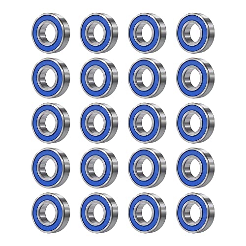 MR105-2RS 20 PCS Deep Groove Ball Bearing 5×10×4mm Double Blue Rubber Sealed Ball Bearing Chrome Steel P0 Z2 Bearing for Industrial Machine,Power Tools and Mechanical Equipment - size: MR105-2RS Size 5×10×4mm