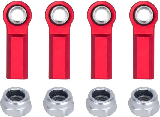 1/10 RC Crawler Rod Ends,4pcs M4 Aluminum Chassis Link Steering Rod Straight Rod Ends/Bend Rod Ends for 1/10 RC Crawler SCX10 TRX4 Capra VS4-10 Wraith ((Straight 7mm Red)) - color: (Straight 7mm Red)