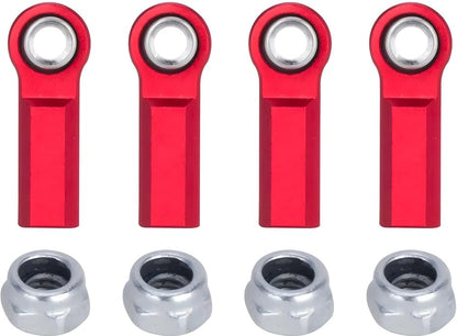 1/10 RC Crawler Rod Ends,4pcs M4 Aluminum Chassis Link Steering Rod Straight Rod Ends/Bend Rod Ends for 1/10 RC Crawler SCX10 TRX4 Capra VS4-10 Wraith ((Straight 7mm Red)) - color: (Straight 7mm Red)