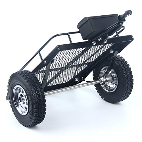 LCX Racing 1/10th RC Crawler Car Heavy Duty Metal Trailer RC Crawler Hooper Trail Cargo Carrier Metal Kit for Axial SCX10 SCX10 II TRX4 TRX6 Redcat Gen7 Gen8 D90 HPI