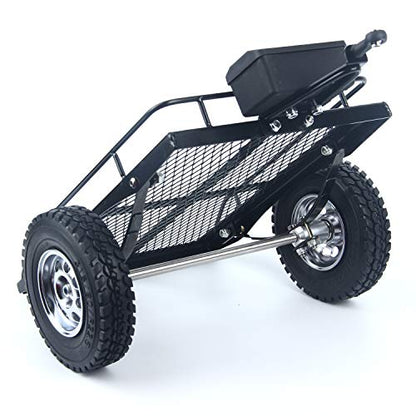 LCX Racing 1/10th RC Crawler Car Heavy Duty Metal Trailer RC Crawler Hooper Trail Cargo Carrier Metal Kit for Axial SCX10 SCX10 II TRX4 TRX6 Redcat Gen7 Gen8 D90 HPI