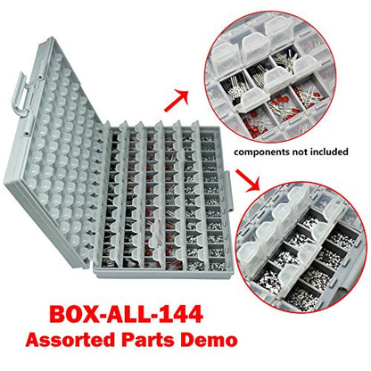 2 AideTek BOXALL144 SMD SMT Resistor Capacitor 1206 0805 0603 Box Organizer Craft Beads Storage 144 Compartments for each box - style: 2BOXALL144