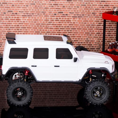 Hard Body Shell for Axial SCX30 1/30 RC Crawler ABS Plastic Body Cover with Light Bucket & Spare Tire Mount Direct Fit Replacement DIY Upgrade (Unpainted White) - color: Unpainted White