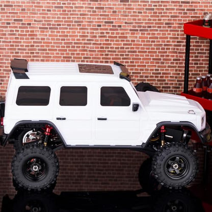 Hard Body Shell for Axial SCX30 1/30 RC Crawler ABS Plastic Body Cover with Light Bucket & Spare Tire Mount Direct Fit Replacement DIY Upgrade (Unpainted White) - color: Unpainted White