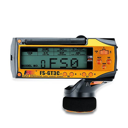 GoolRC Flysky FS-GT3C RC Transmitter 2.4Ghz 3CH LCD Remote Controller with FS-GR3E Receiver for RC Car Boat (Yellow) - color: Yellow