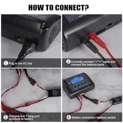 LiPo Charger, 150W 10A Fast Balance Battery Charger for RC Car Drone | RC Battery Charger Discharger AC/DC Battery Chargers for 1-6S LiFe Li-ion LiHV 1-15S NiCd NiMH 2-20V PB Smart Batteries